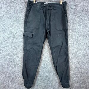 Joe's Jeans Jogger Pants Mens Medium Grey Cargo Pockets High Rise Drawstring